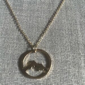 Mountain Necklace Pendant Adventure Charm Chain Hiking Jewelry Gold Plated